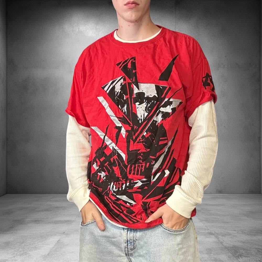 Sean John Y2K Graphic T-Shirt Red XL Boxy Skater Streetwear Tee